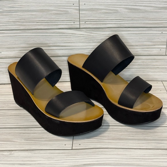 Chinese Laundry Black Wedge Sandal 8.5 - Picture 2 of 2